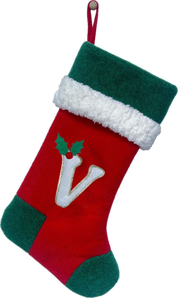 18 Zoll große Weihnachtsstrümpfe mit Monogramm und gestickten Initialen – ideal als Hänge-Weihnachtsdekoration für Kamin und Weihnachtsfeier.