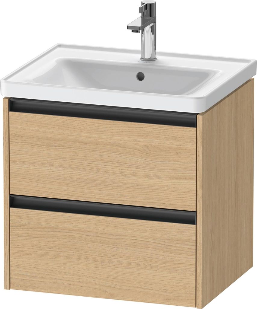 Duravit Ketho.2 Wastafelonderkast 58,4x45,5x54,9 cm Mat Natuur Eiken