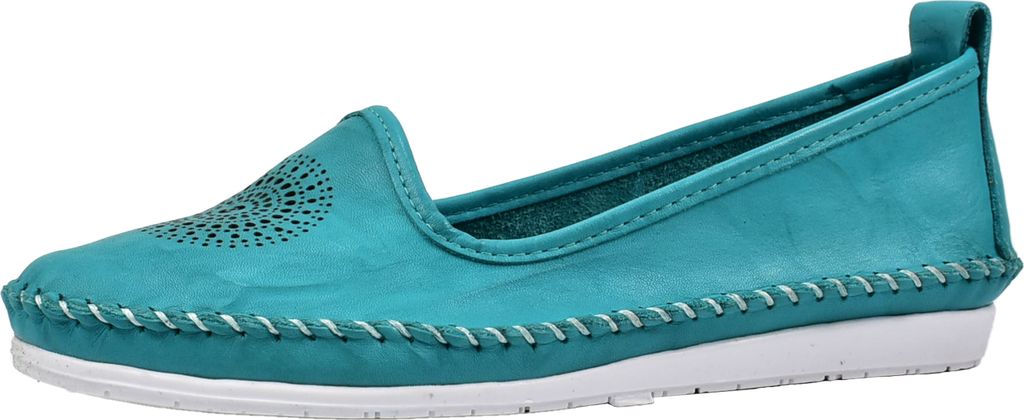 Andrea Conti 0023410 Damen Slipper Ballerina Mokassins Leder, Größe:42 EU, Farbe:Blau