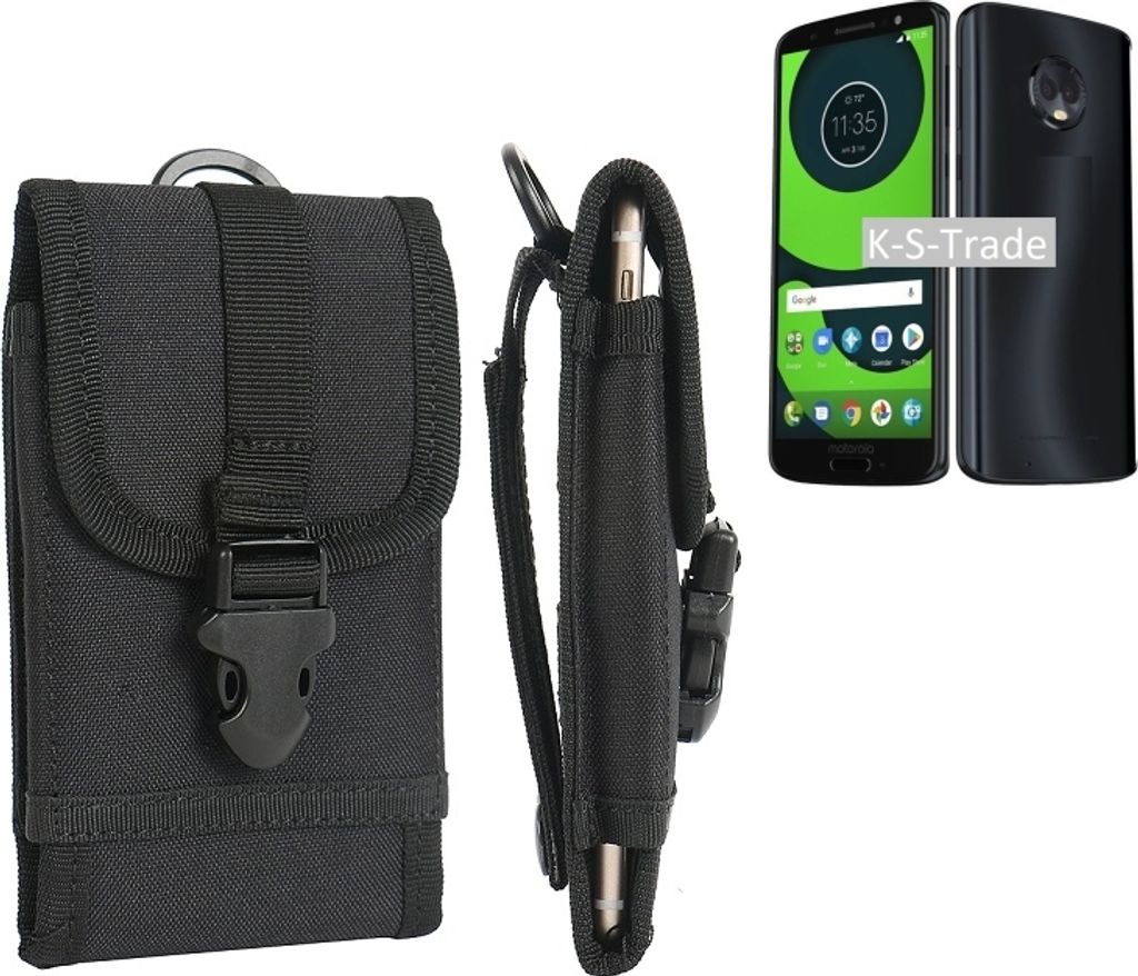 K-S-Trade Handyhülle kompatibel mit Motorola Moto G6 Plus Gürteltasche Holster Handytasche Gürtel Tasche Schutzhülle Robuste Handy Schutz Hülle