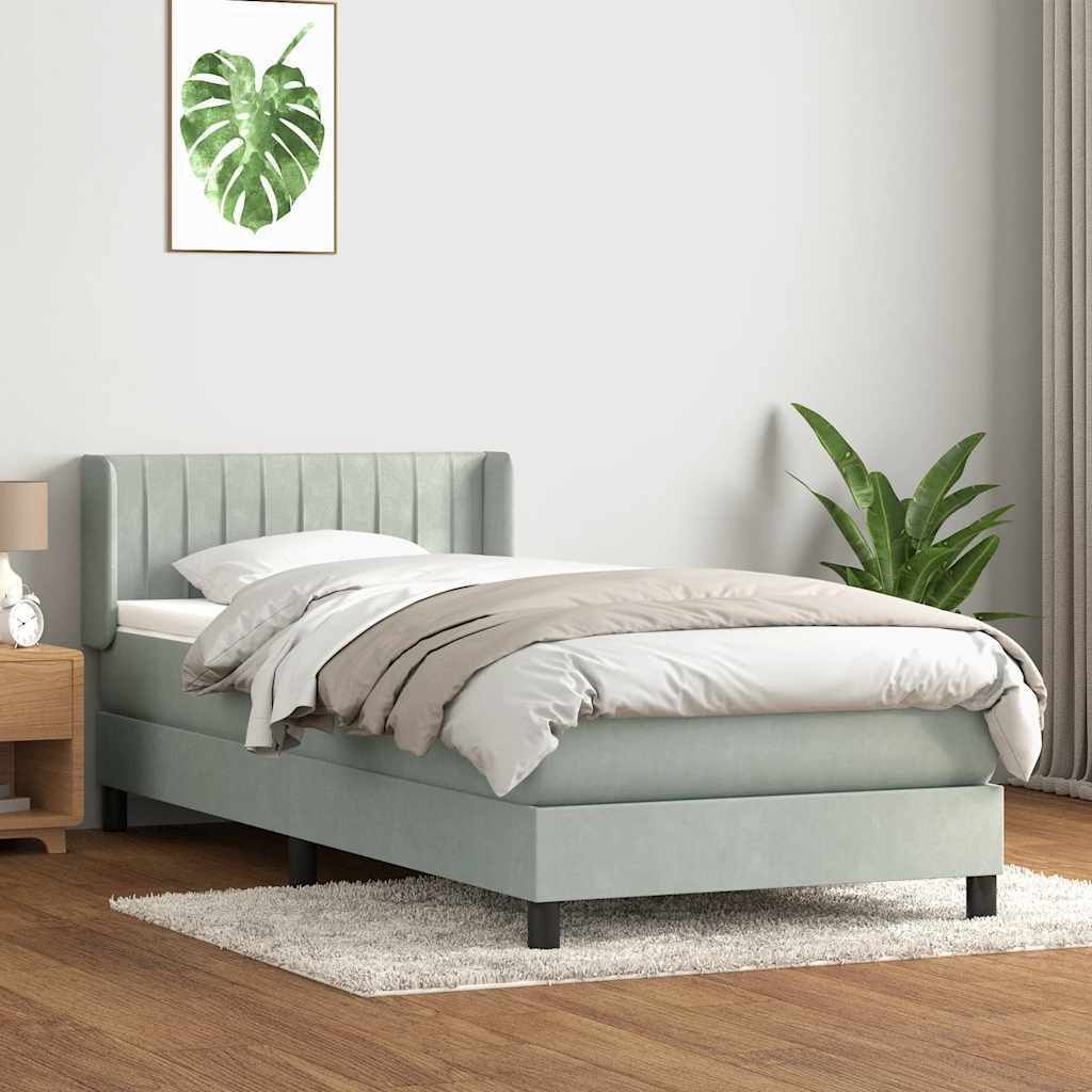 Boxspringbett mit Matratze Hellgrau 80x210 cm Samt ,Klassische Betten 2025