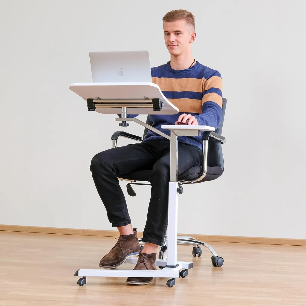 Table de lit pour ordinateur portable Tatkraft support inclinable blanc