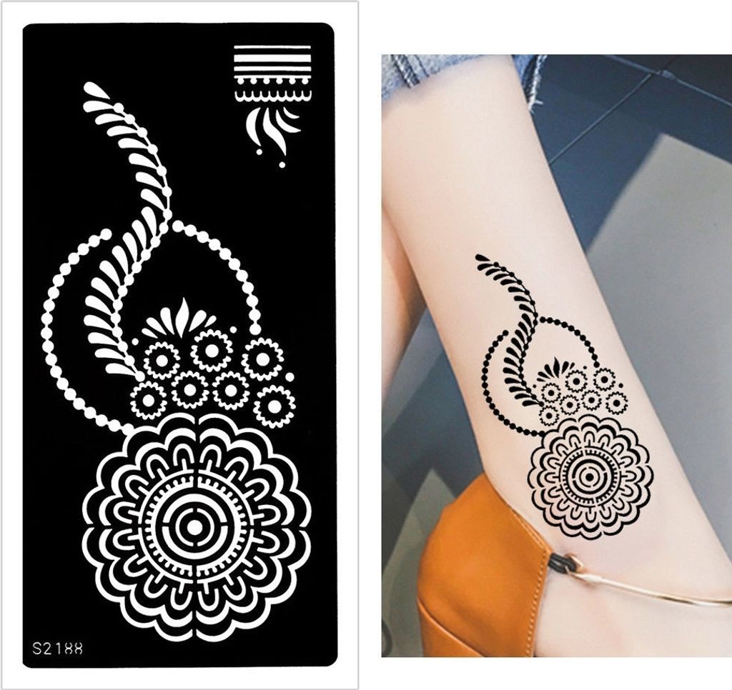 Henna Tattoo Schablone Airbrush Stencil Blume