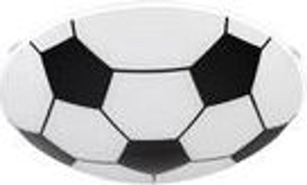 Deckenleuchte im Fußball-Design, Glas, schwarz weiß, D 25 cm