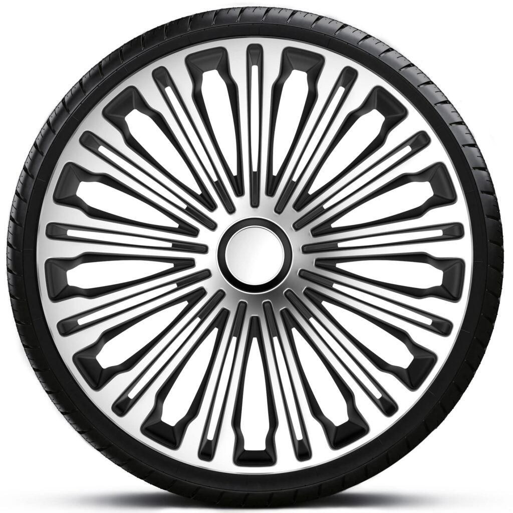 17" Zoll Radkappen Schwarz/Silber Radzierblenden Radblenden 17 VOLANTE SILVER BLACK ARGO