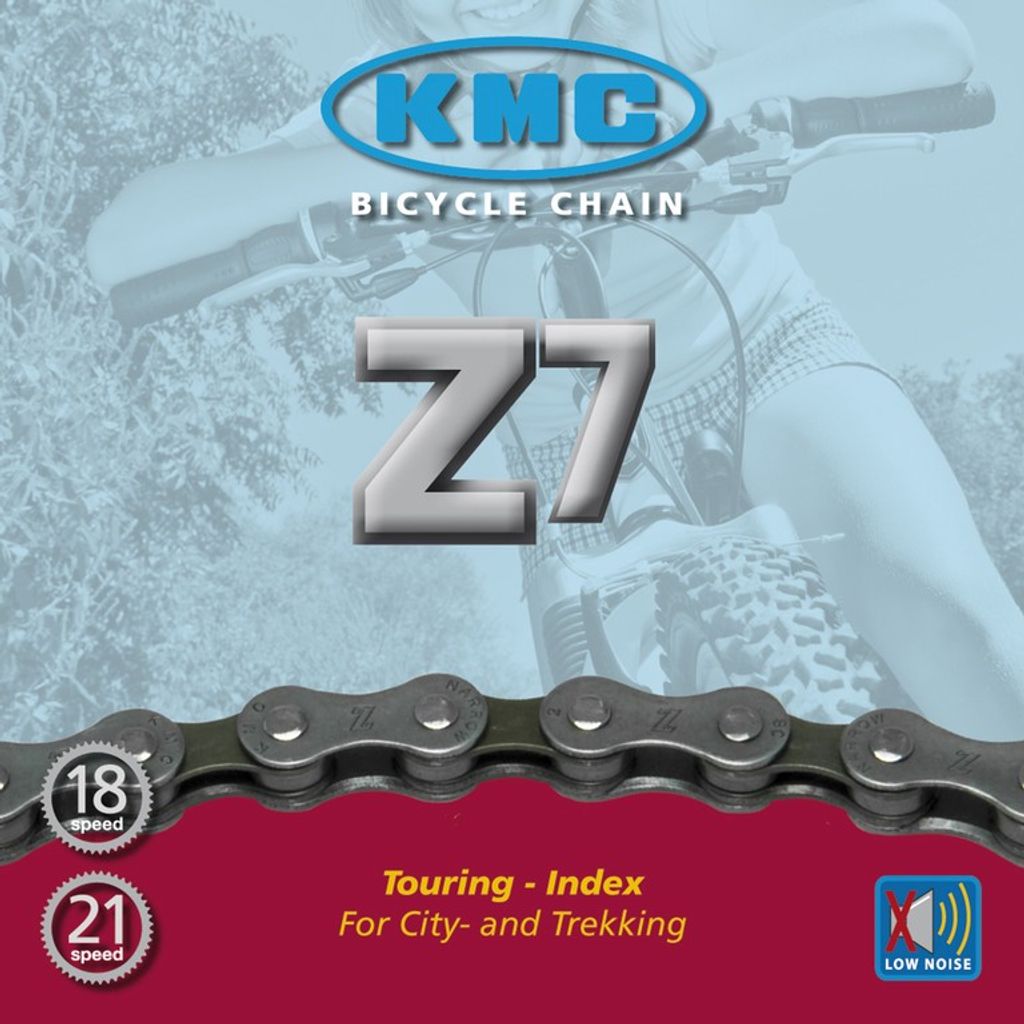 Fahrradkette KMC Z7 (Z50) 1/2" x 3/32" 116 Gl. 18 21 Gg. Produktbild 