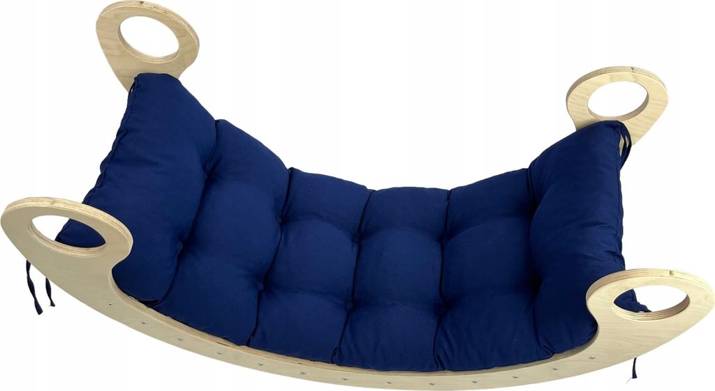 Kinderwippe Dekokissen marineblaue Farbe XL - 120 x 60 x 8 cm, für Jungen und Mädchen ab 6 Monaten, mit hochwertiger Schaumstoff- und Stoffverarb...