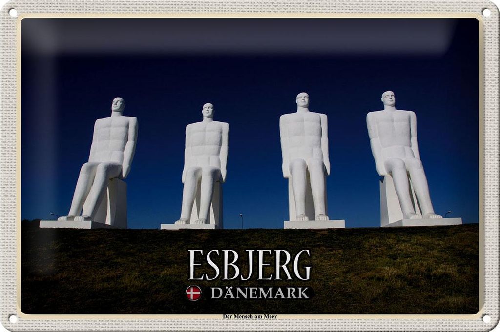 Blechschild Reise 30x20cm Esbjerg Dänemark Der Mensch am Meer