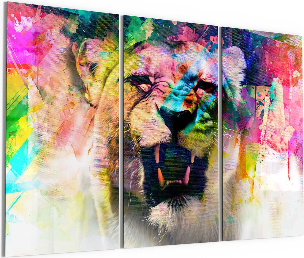 DEQORI Glasbild Echtglas 3x50x100 cm 'Majestätische Fusion' Wandbilder XXL groß