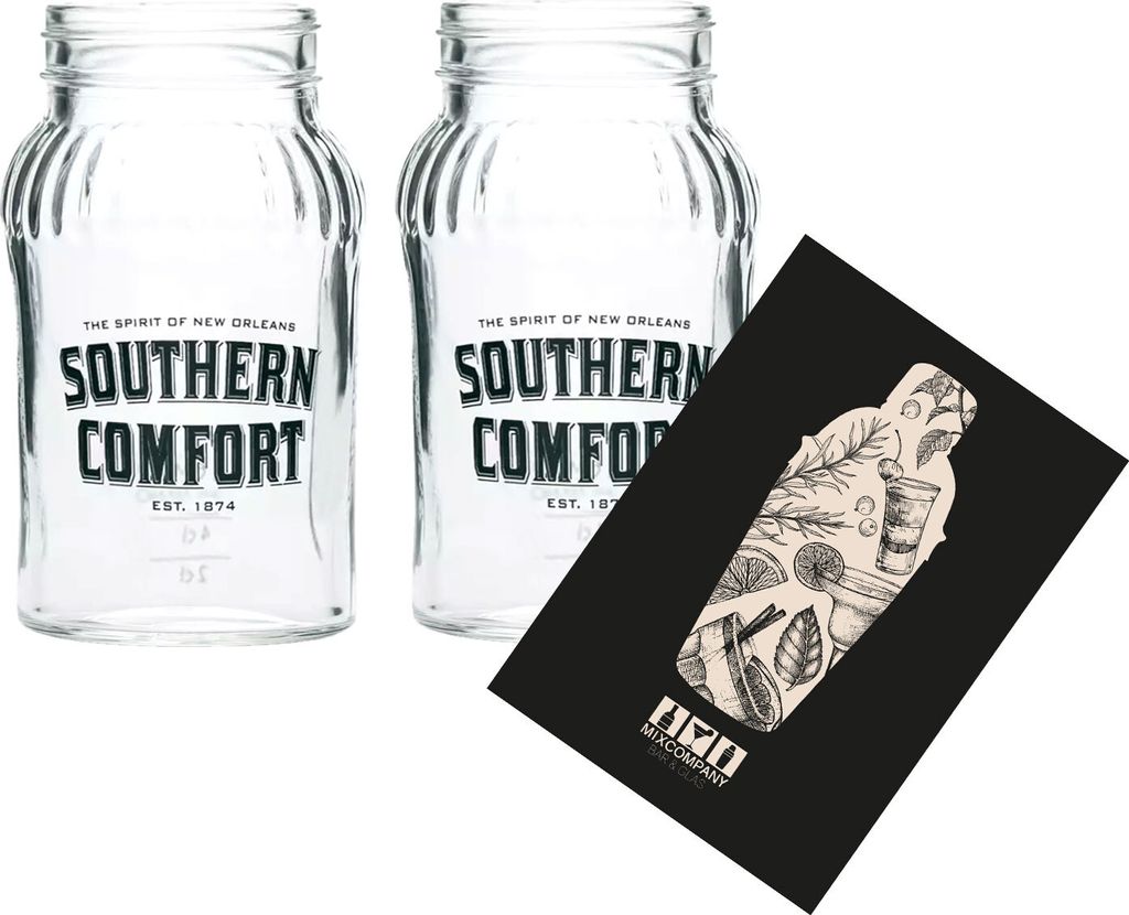 Southern Comfort 2er Set Lynchburg 2x Glas Gläser Bar Cocktail / Marmeladenglas