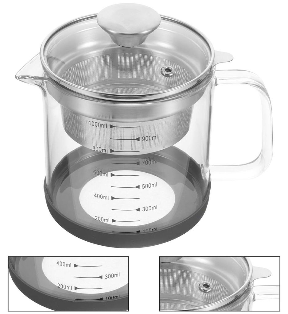 Ölfiltertopf 1 L aus Borosilikatglas – Vorratsglas für Sojadrink, Kochen & Öl abgießen – robuster, hitzebeständiger Vorratsbehälter für ...