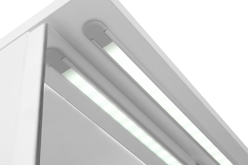 Design Badezimmer Möbel Bad 6 tlg. Set Garnitur Schrank Waschbecken Beleuchtung