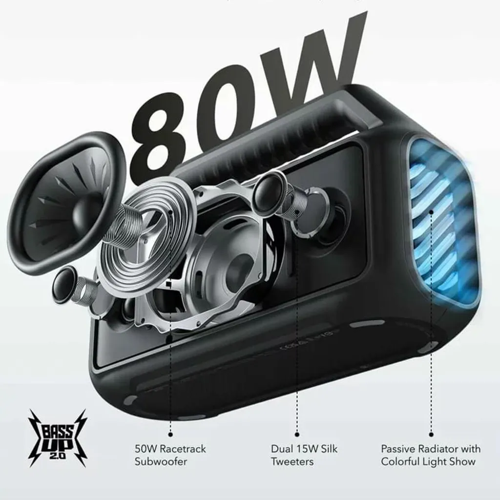 Soundcore Boom 2 Anker - Enceinte Bluetooth 60W 2.1 Canaux Noir Intense - 12