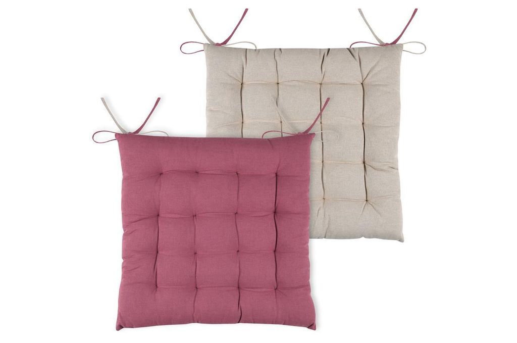 Coussin de chaise DUO COLOR rose/beige 40x40x4 cm France Image du produit 