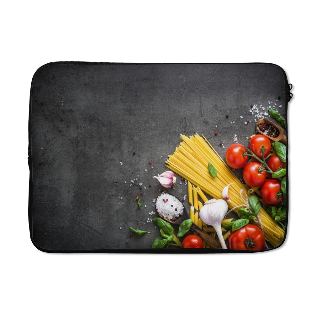 MuchoWow Laptop Hülle 14 ZollNudeln - Kräuter - Tomate - Gewürze - Rustikal Laptoptasche - Laptoptasche - Stoßsicher - Schutzhaube