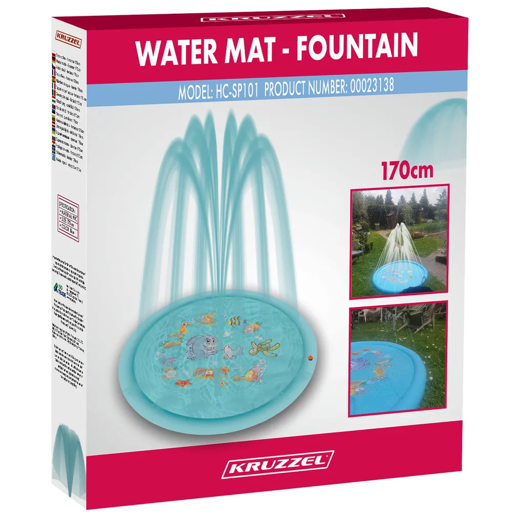 Tappetino Splash Pad 165 cm con Irrigatore Integrato Blu 23138 - 9
