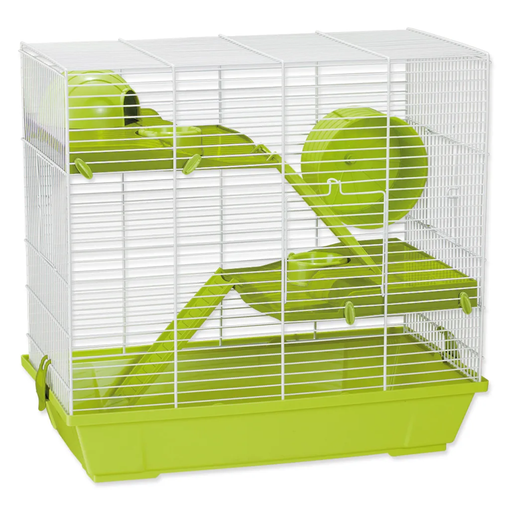 Cage petits animaux Jakub avec accessoires inclus coloris vert vif