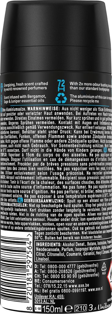 Axe Premium Bodyspray Aqua Bergamot Deo ohne Aluminiumsalze Produktbild 