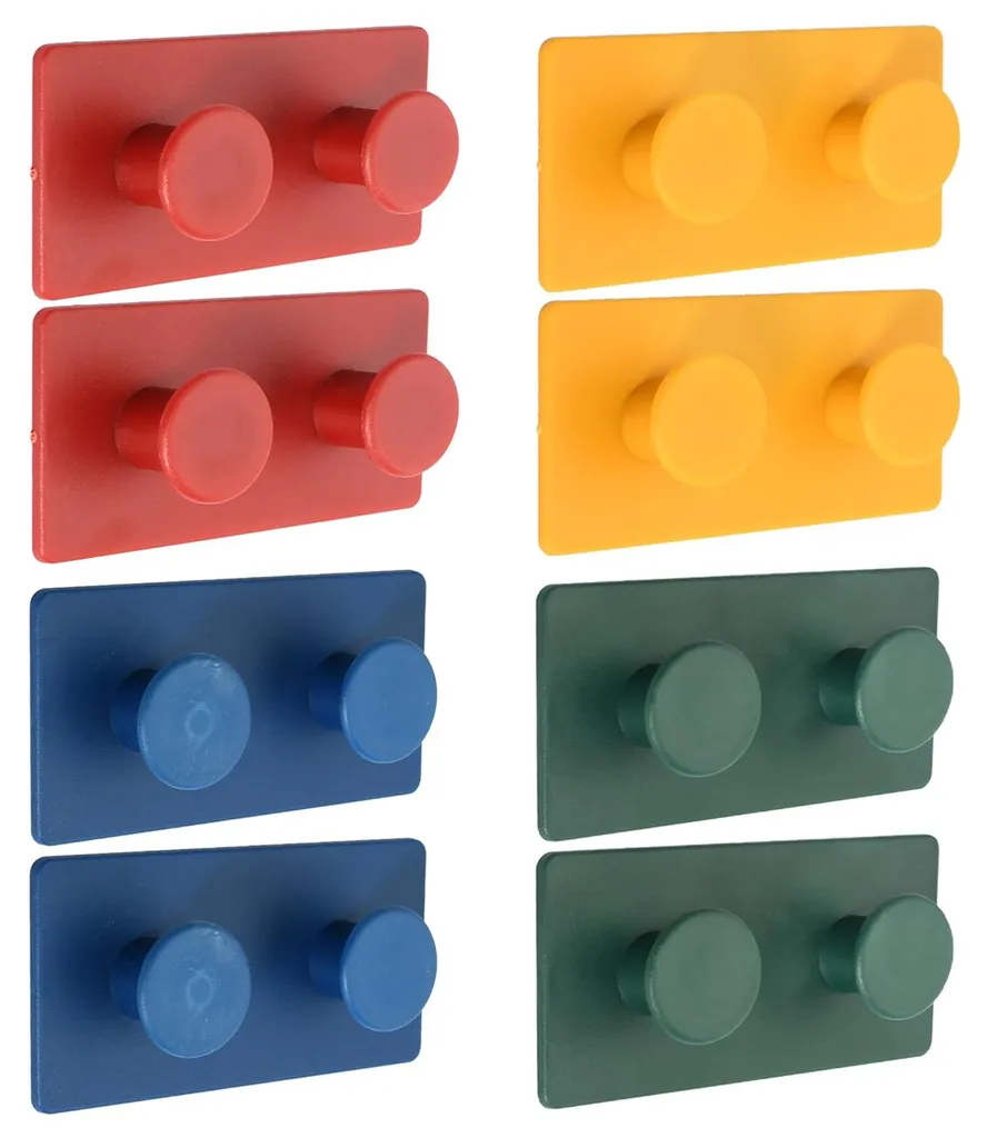 Lot de 8 Crochets Salle de Bain Autocollants - Patère Double sans Perçage
