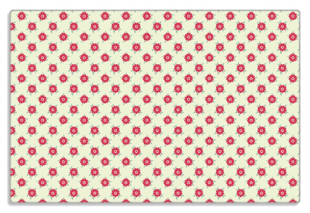 Wallario Frühstücksbrettchen aus Glas 20 x 30 cm mit rutschfesten Füßen, Motiv Muster mit Blüten und Blättern