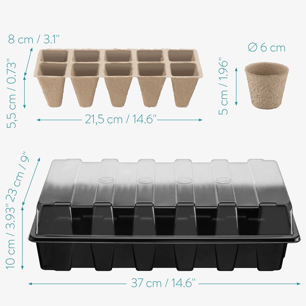 Anzuchtstation Mit 3 Glas-Pflanzgefäßen & Korkdeckeln - Größen 12,7–17,8 Cm, Mit Bambus-Tablett Für Hydrokultur