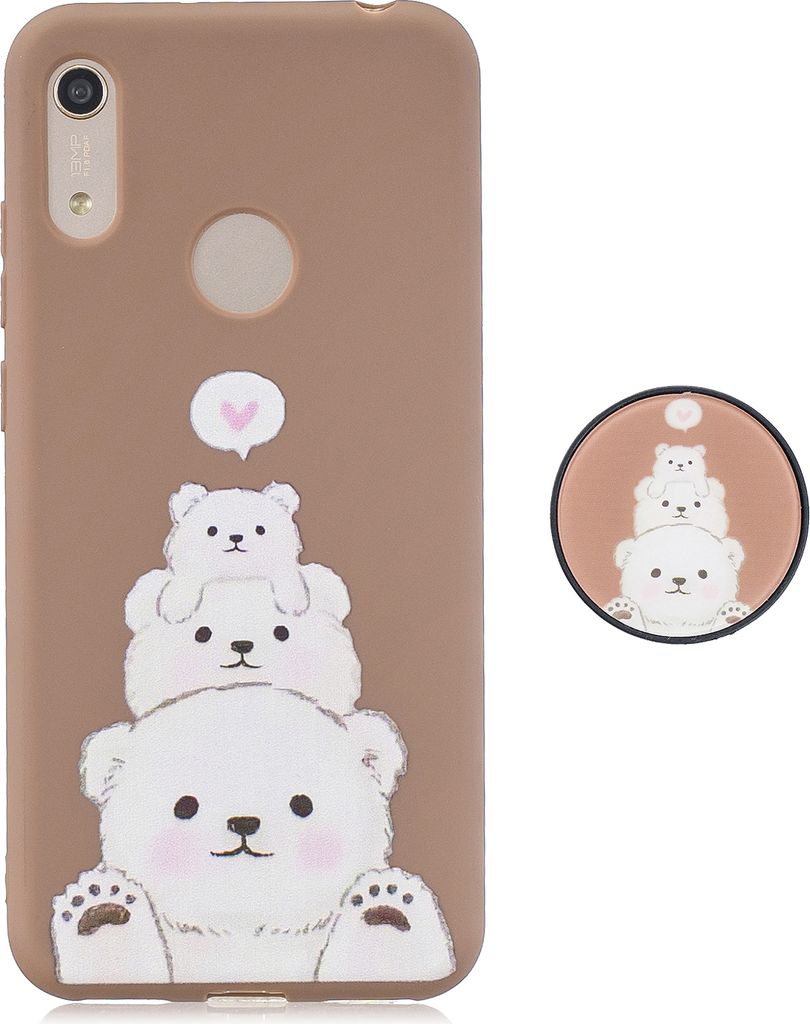 Für HUAWEI Y6 2019 Flexibler Standhalter Case Soft TPU Full Cover Telefon niedlich 3