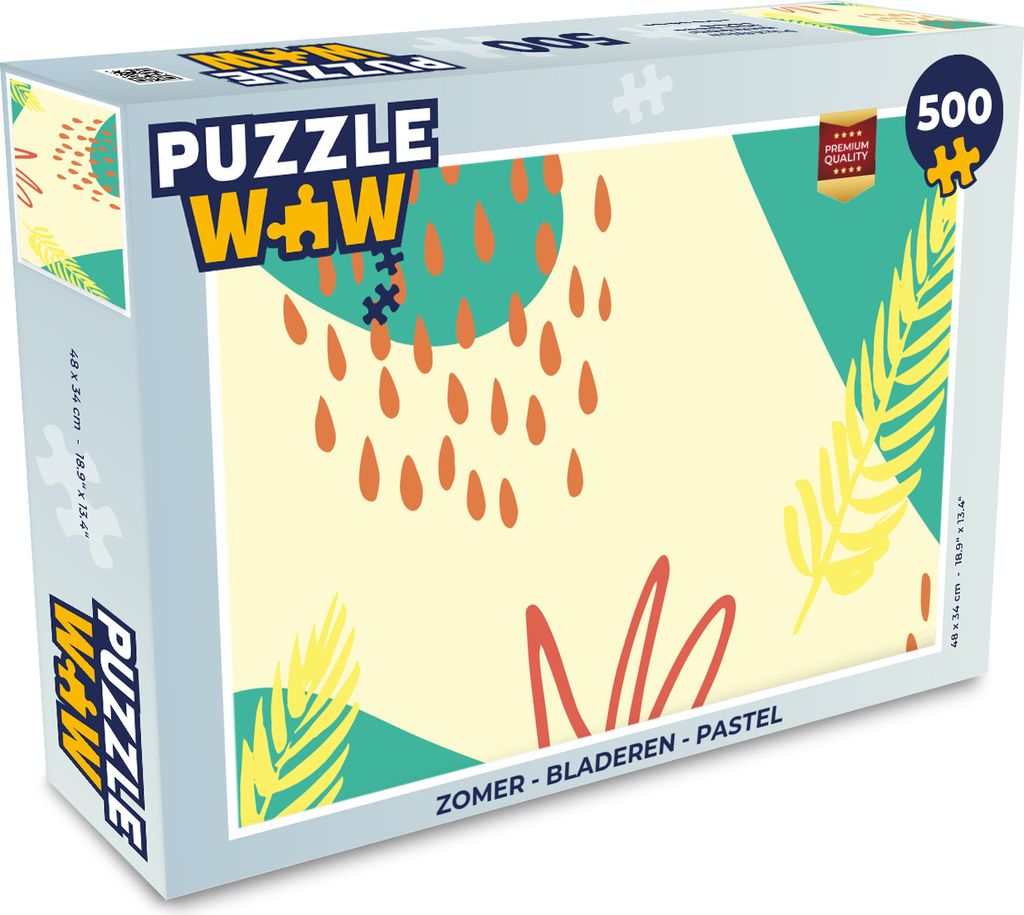 MuchoWow Puzzle 500 Teile Sommer - Blätter - Pastell - 500 Teile - Kinder - Selberbauen - Puzzlespiele