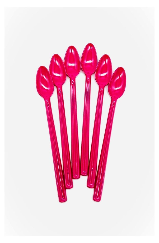 6 Stück Löffel 21 cm Limolöffel Langstiellöffel Longdrink Cocktaillöffel Eislöffel Joghurtlöffel Dessertlöffel Bowlelöffel Partybesteck Me...