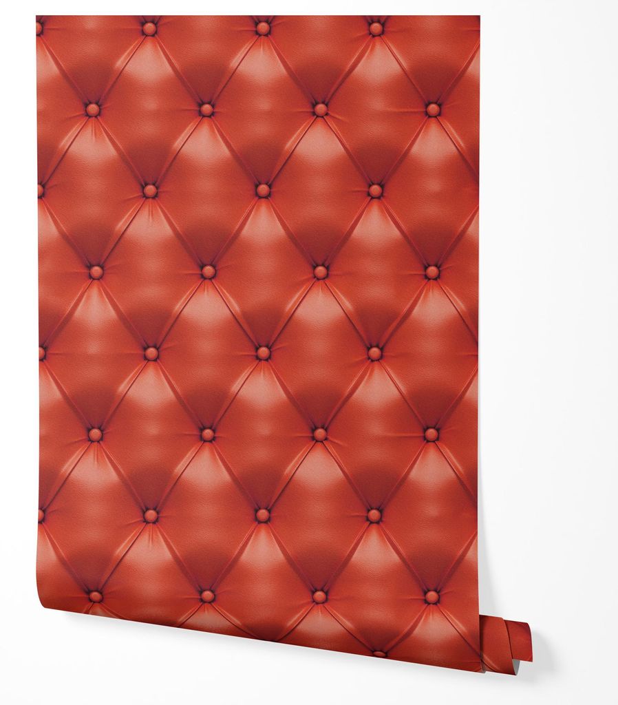 Vliestapete Gepolstert Chesterfield Leder 3D Wohnzimmer 4x2,5 Rot