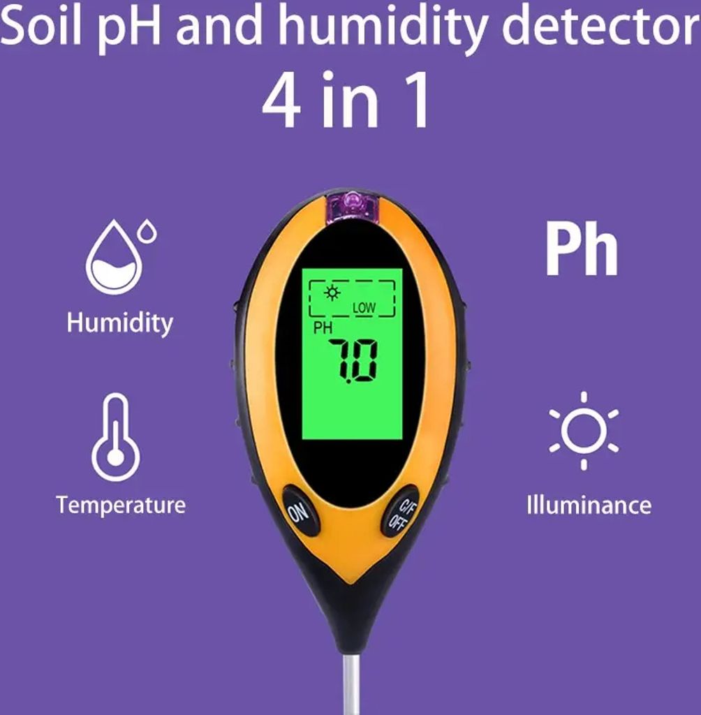 Ph-wert Messgerät 3in1 Bodentester - Misst PH-Wert, Feuchtigkeit & Licht Für Garten Und Pflanzen 3in1 Bodentester Feuchtigkeit Licht