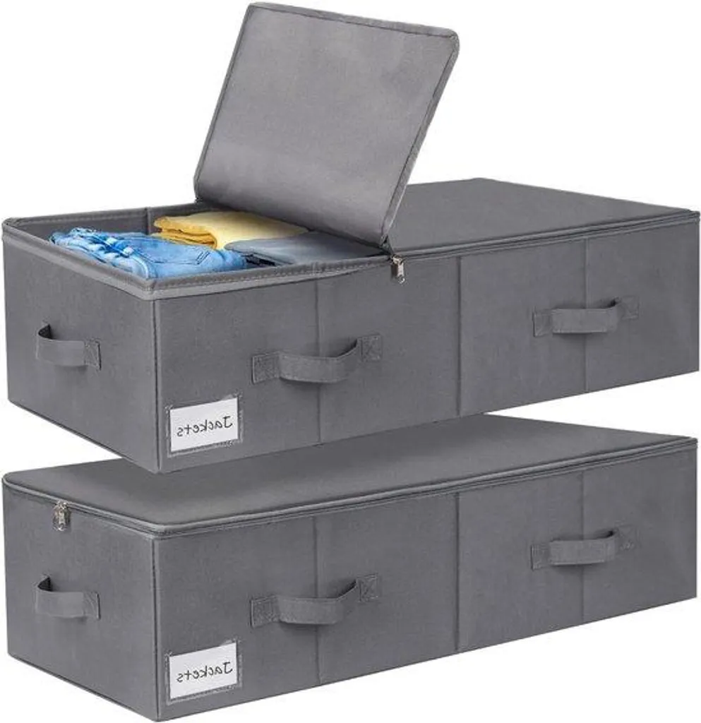 Organisateur sous le lit pliable 2 pièces 70 litres avec poignées pro