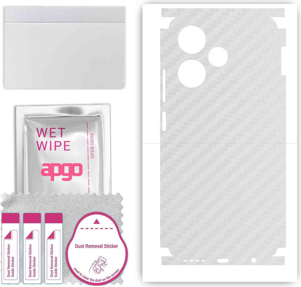 apgo Rückseite + Seiten Schutzfolie, Skin, kompatibel mit Infinix Hot 30, Hinten Displayschutzfolie aus Vinylfolie, kratzfest, einfache Montage - ...