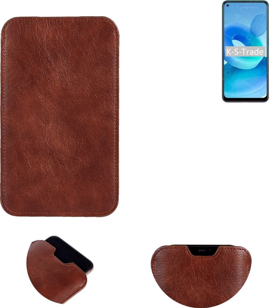 K-S-Trade Schutzhülle Handyhülle kompatibel mit Oppo A95 5G Handytasche Kunstleder Sleeve in braun
