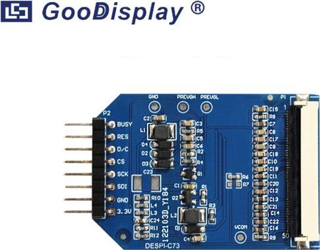 GoodDisplay 7,3-Zoll- und 4-Zoll E-Ink /ePaper Display HAT Adapter Board, 50-polig DESPI-C73