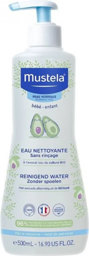 Eau nettoyante bébé 500ml Mustela pour le change et le visage