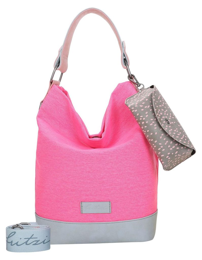 Fritzi aus Preußen Schultertasche Canvas Izzy07 Olga Hobo Bag Neon Pink neonpink