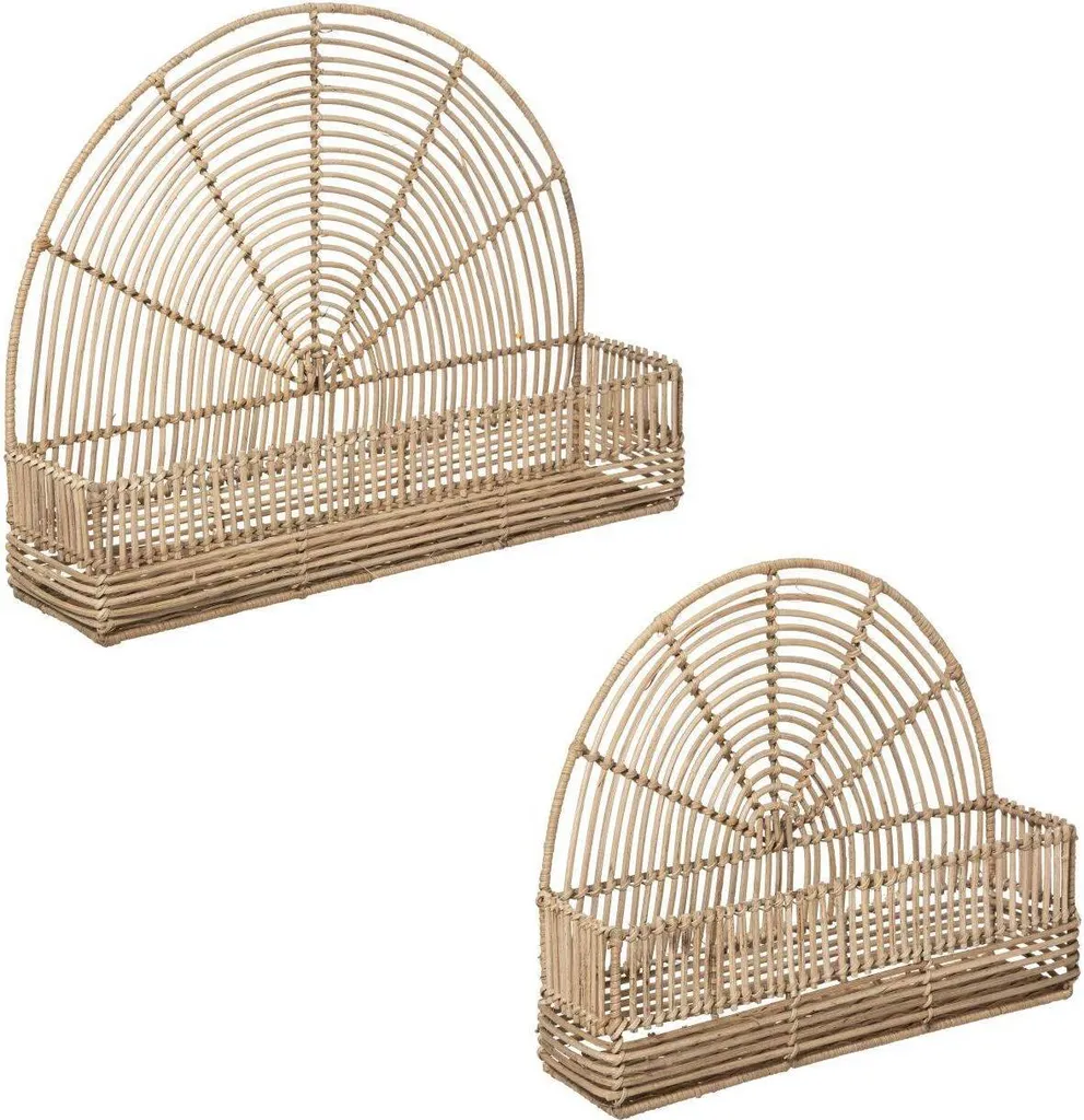 Étagère murale en rotin tressé Wonder - Set de 2 pièces Style Naturel