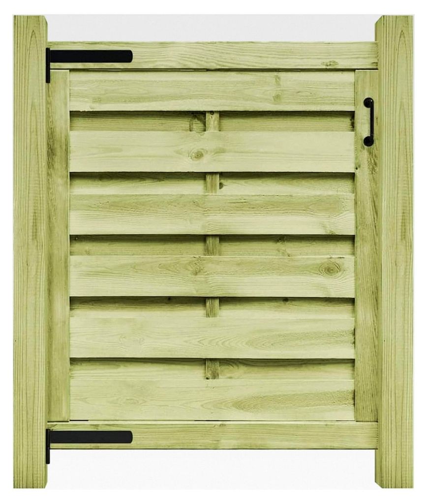 Gartentor aus imprägniertem Kiefernholz 100x100 cm Grün, Sicherheits-Hoftor für Einfahrten und Zäune