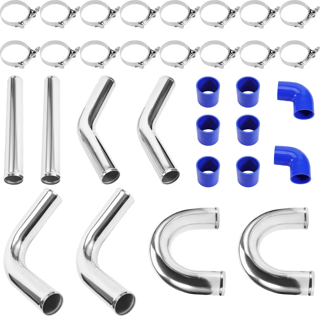 Kit Tuyauterie Aluminium 2.5 Pouces avec Durites Silicone Renforcées