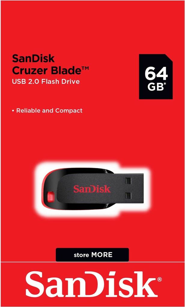 Sandisk Cruzer Blade, 64 GB, 64 GB, USB 2.0, bez krytky, Obrázek produktu 