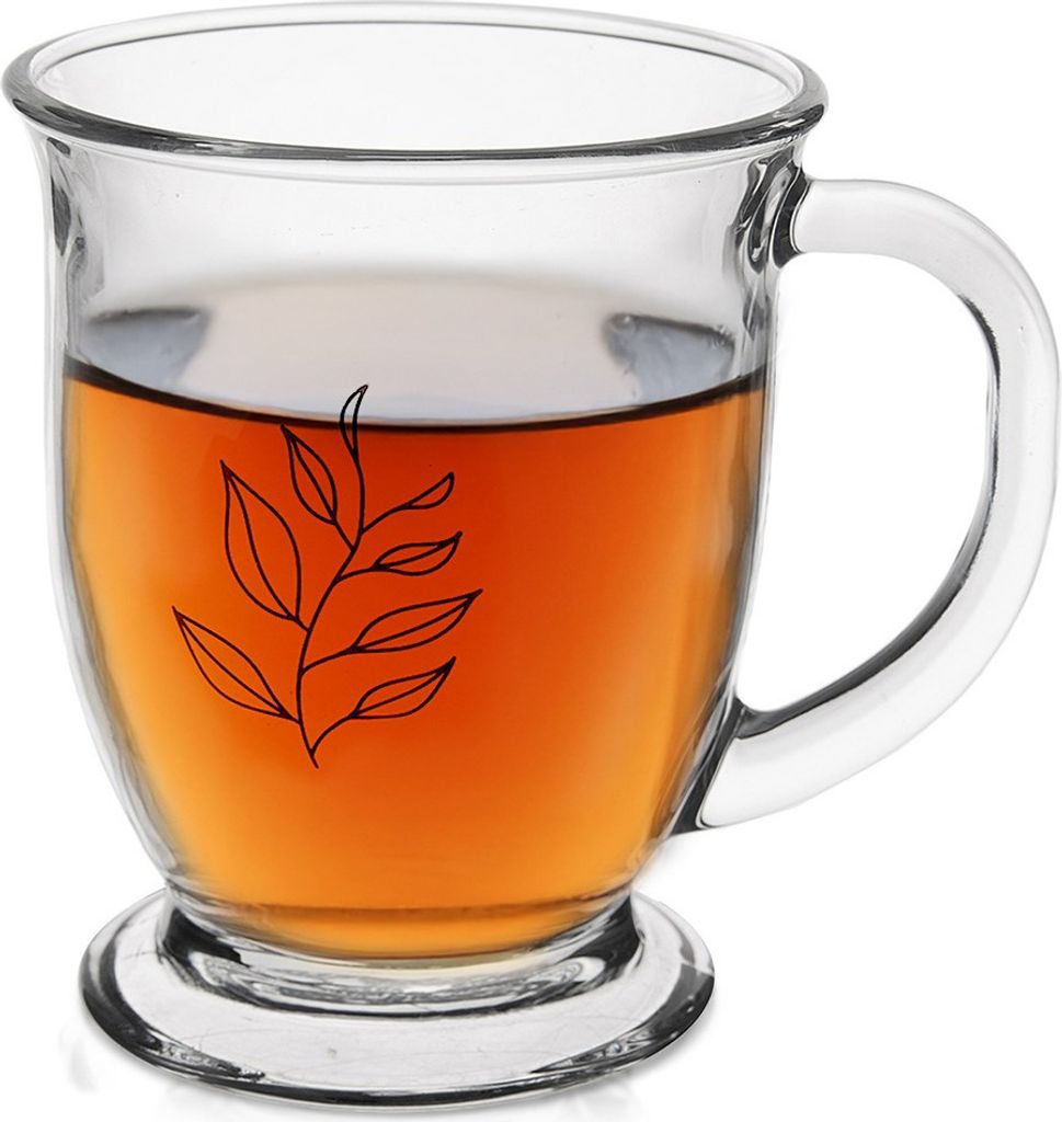 Tazza Bicchiere di vetro con manico per bere caffè, tè, Immagine del prodotto 