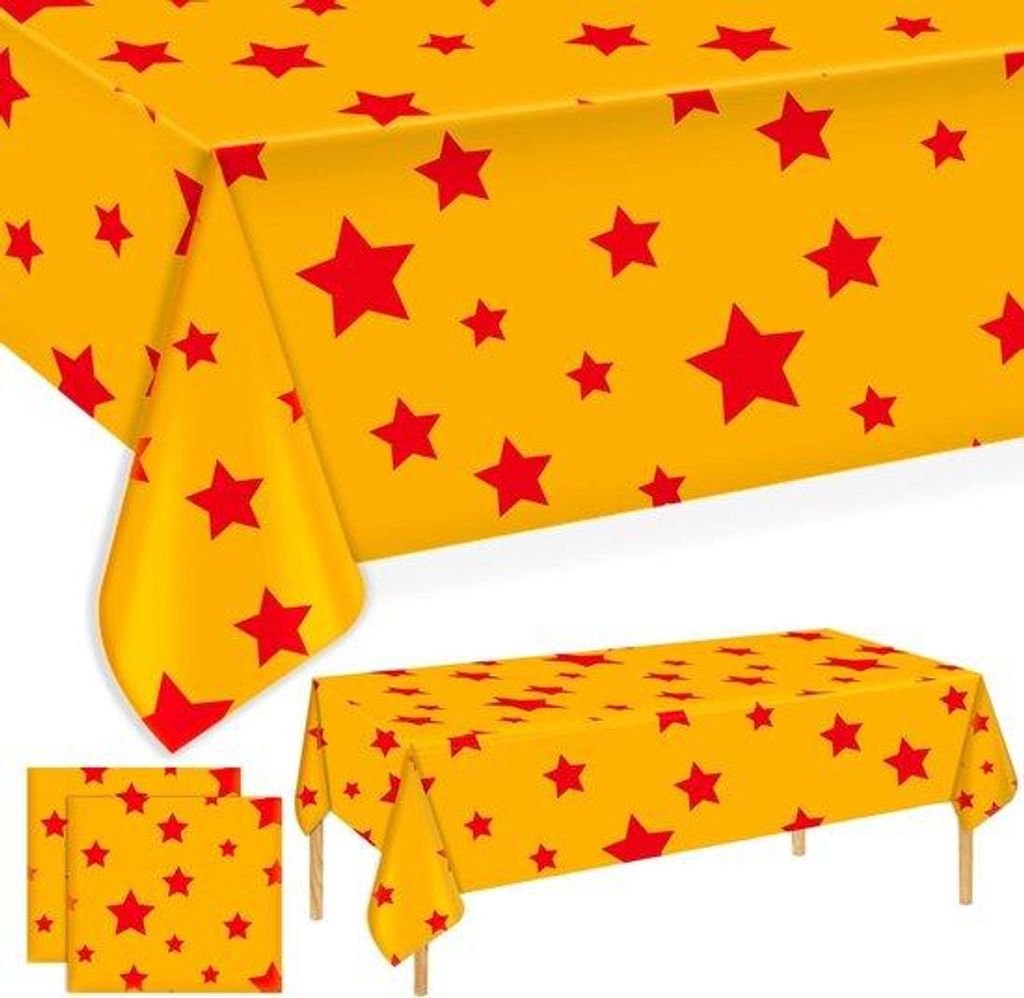 Zwei Anime-Party-Tischdecken, 137x274cm Wasserfest Kunststoff Buntfarben mit Sternenmuster für Partybedarf für Anime-Themenpartys