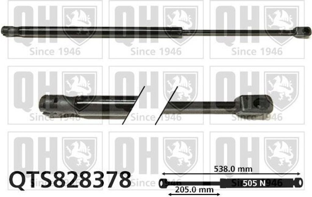 QUINTON HAZELL QTS828378 Gasfeder Heckklappendämpfer für LAND ROVER Freelander 2 SUV (L359) 538mm
