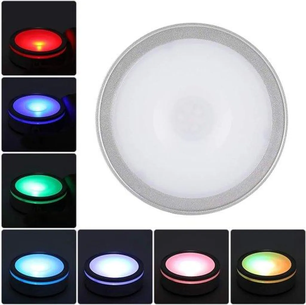 Présentoir lumineux LED pour statuette et cristal - Base rotative 10cm