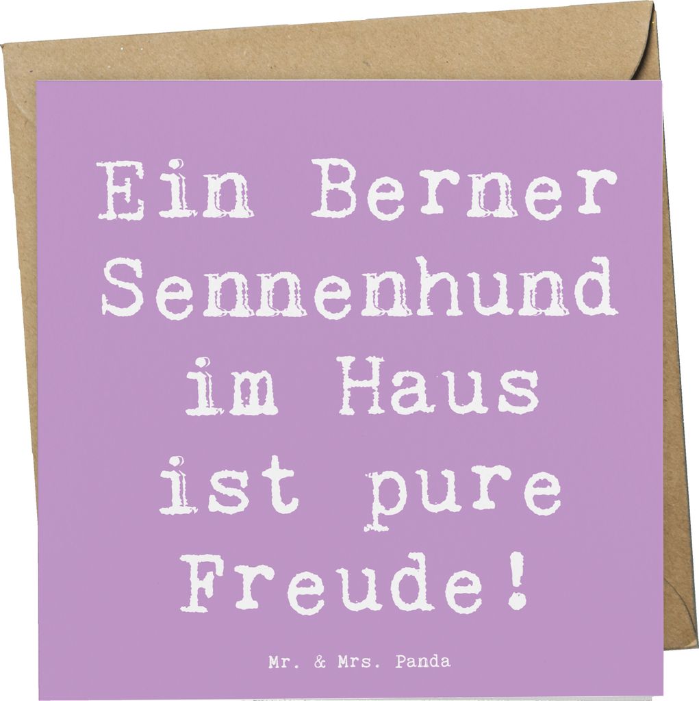 Mr. & Mrs. Panda Glückwunschkarte Spruch Berner Sennenhund Freude - Lavendeltraum - Geschenk, Hunderassen Charakter, treuer Begleiter, Hundeliebha...