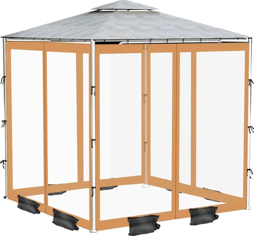 Moustiquaire traitée insecticide 360x360cm marron universelle 4 portes