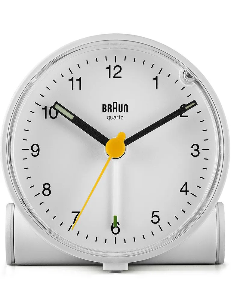 Réveil de Table à Quartz Braun BC01W Blanc - Cadran Carré Compact - 2