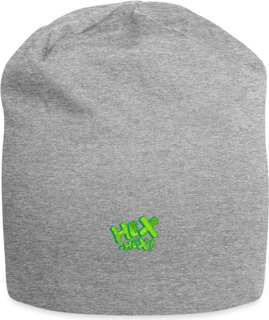 Spreadshirt Bibi Blocksberg Hex Hex Grün Stick Jersey-Beanie, One size, Grau meliert