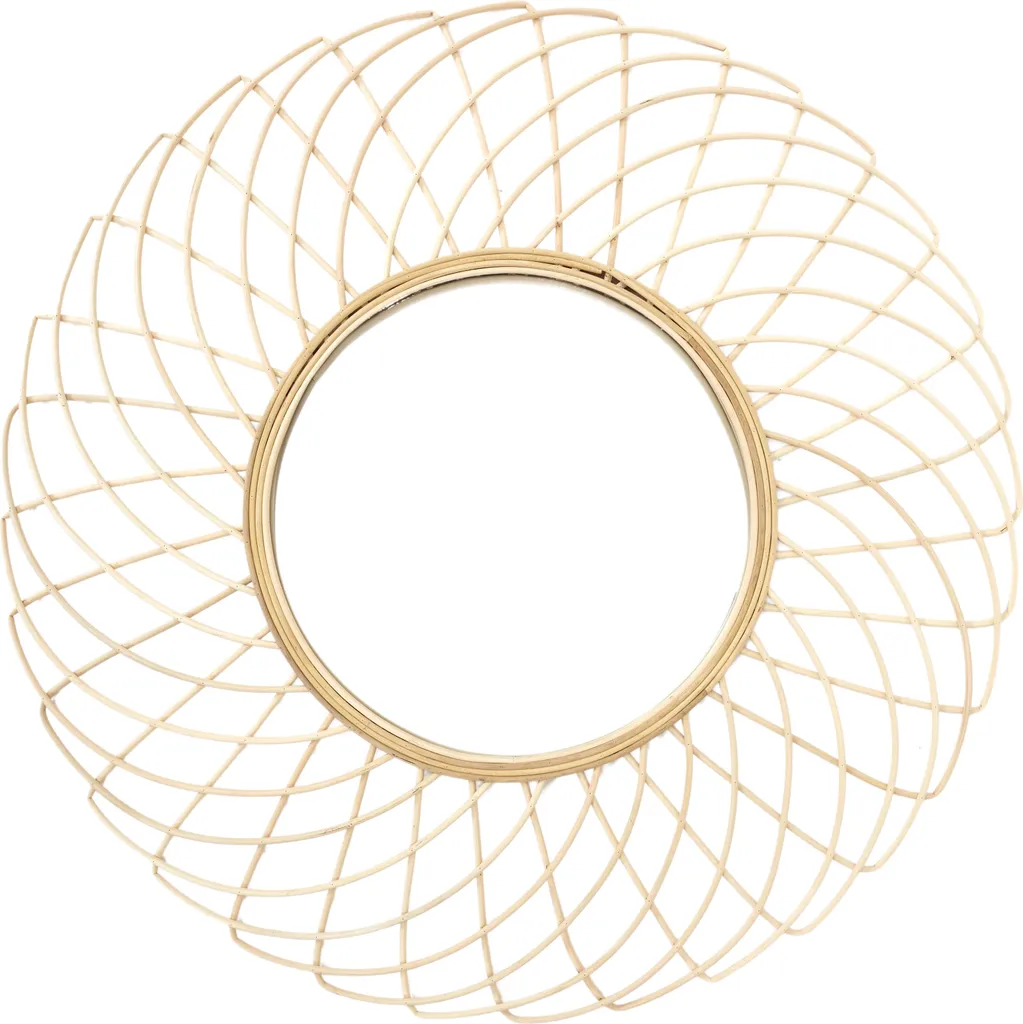 Miroir Rotin Rosace 90cm - Solution pour Illuminer une Pièce Sombre