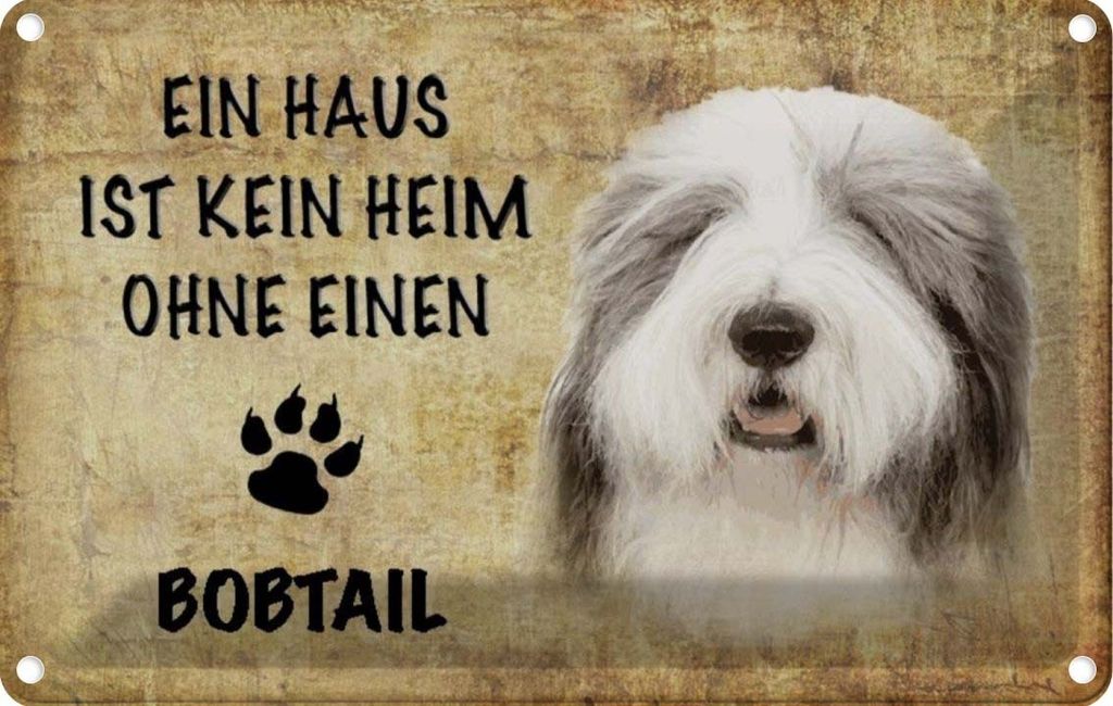 vianmo Blechschild 20x30 cm Bobtail Hund ohne kein Heim Tier Haustier